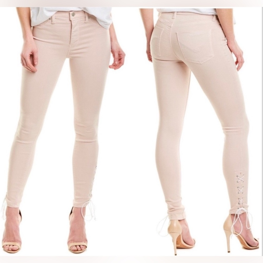 Hudson Jeans Barbara High Waist Lace-Up Hem Skinny Jeans | 32 | NWT